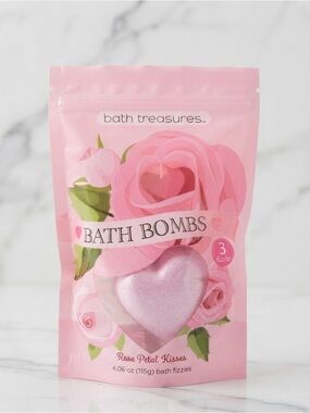 Bath & Body Works Pink Heart Bath Bombs - Rose Petal Kisses
